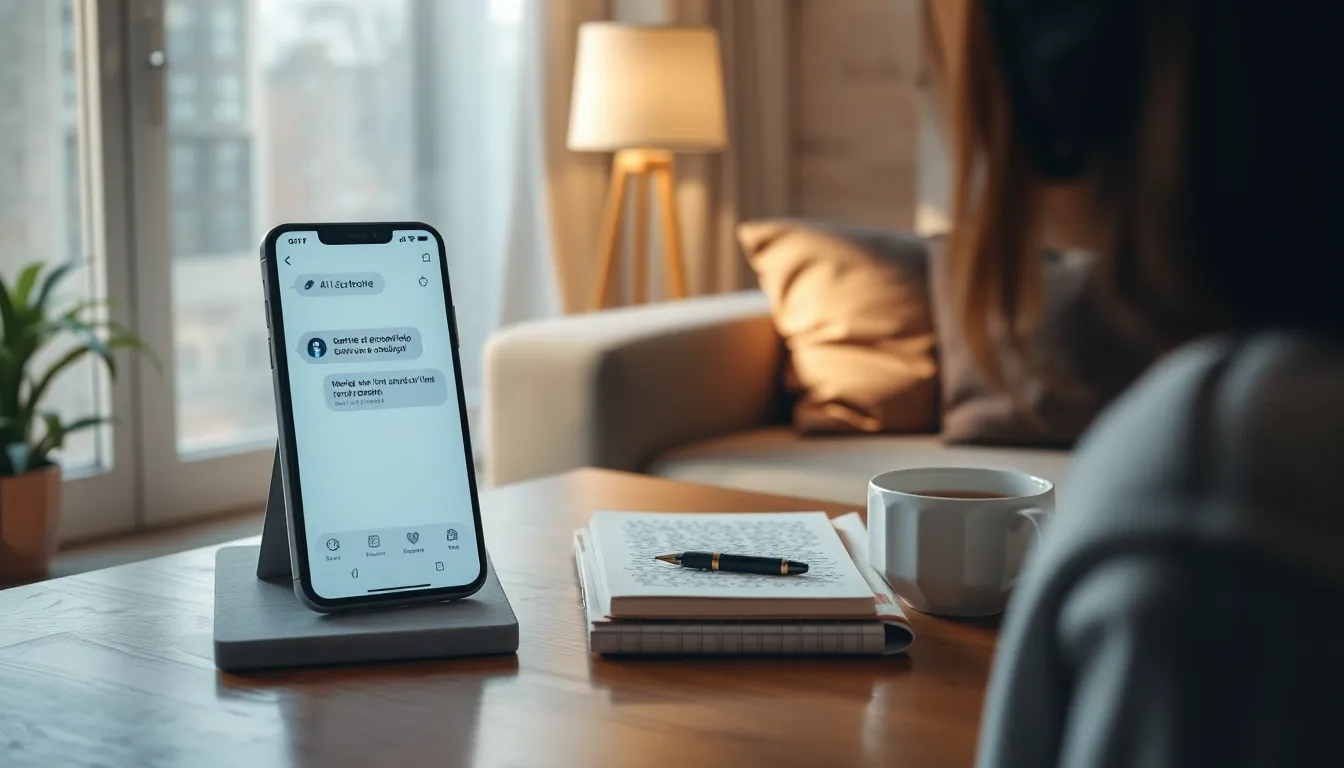 AI 심리상담 챗봇과 대화하는 모습