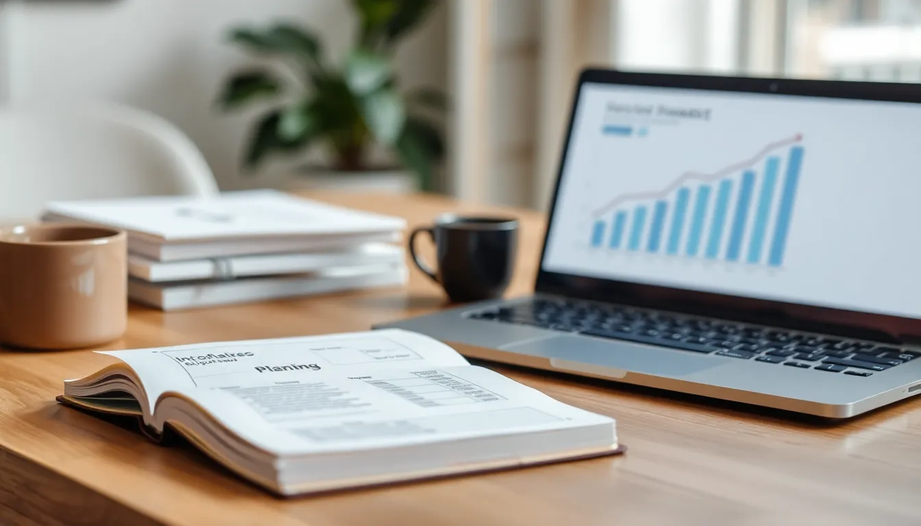 직장인 포트폴리오 노트북과 커피