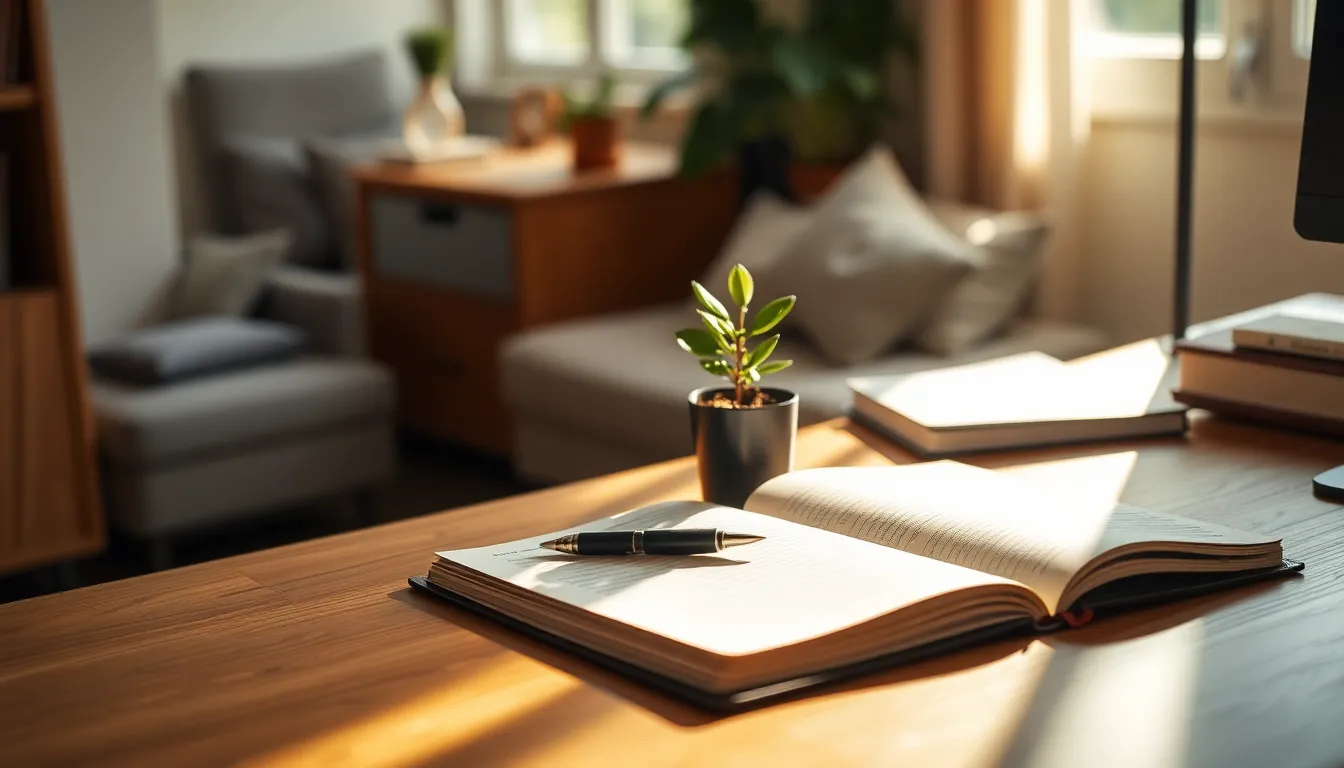 꾸준한 습관 형성을 위한 노트와 펜 이미지