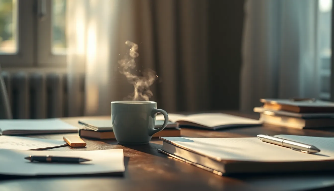 자신을 탐색하는 사람이 노트북 앞에 앉아 생각하는 모습