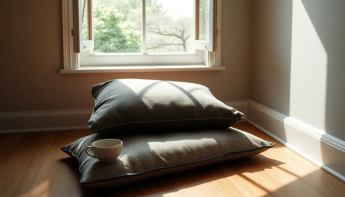 평온하게 호흡 명상을 하는 직장인의 모습