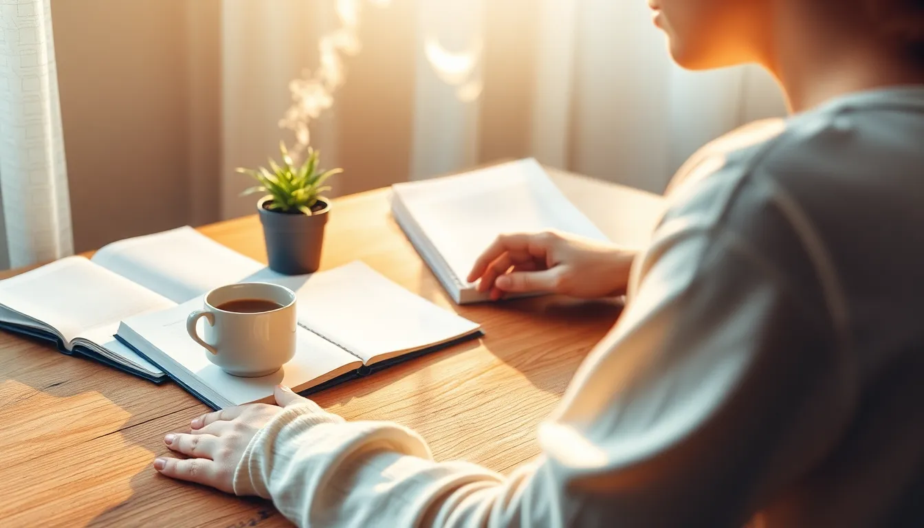 침대 옆에 놓인 물 한 잔과 명상하는 사람의 모습