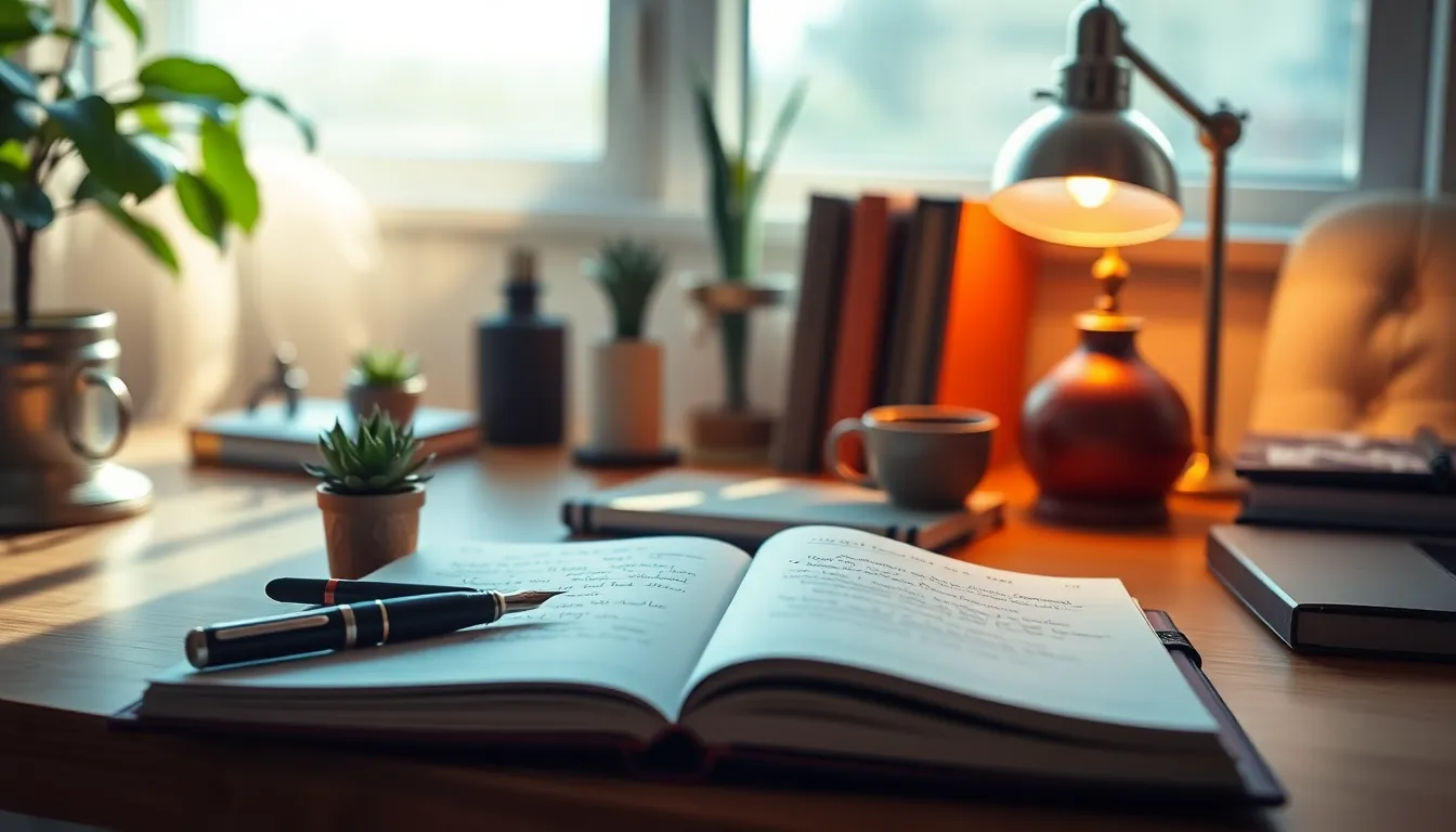 다양한 취향을 찾기 위해 시도한 활동들을 기록하는 노트북과 펜