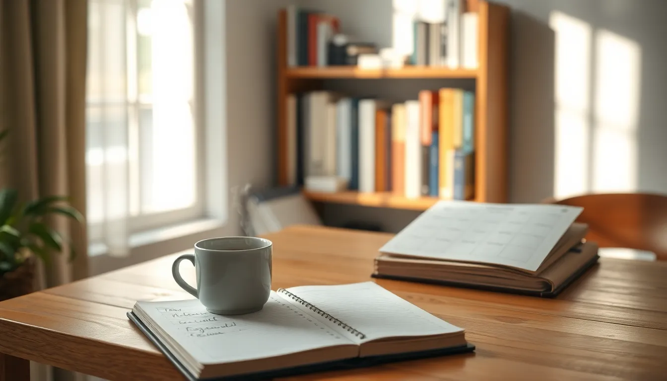 생산성 향상에 도움을 주는 책과 커피 이미지