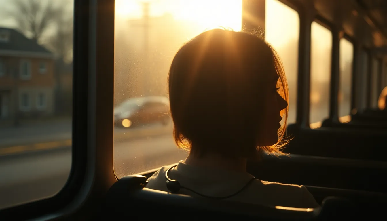 출퇴근길 오디오북 듣는 모습