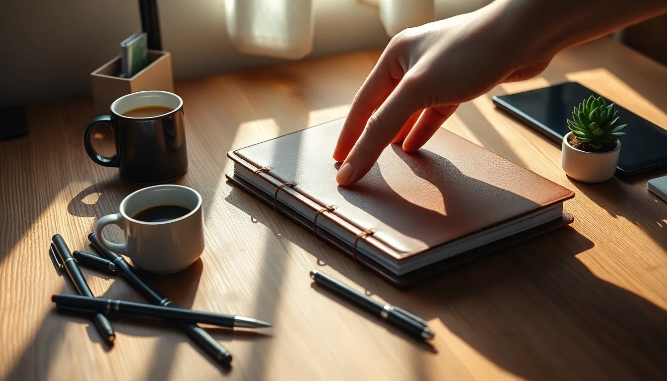 책상에서 시간 관리 계획을 세우는 직장인 이미지