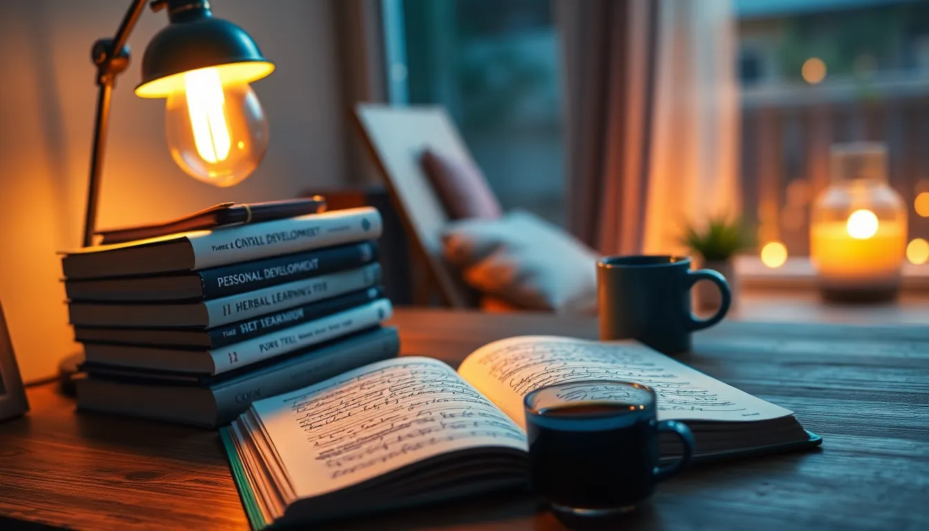 퇴근 후 자기계발하는 직장인 책상